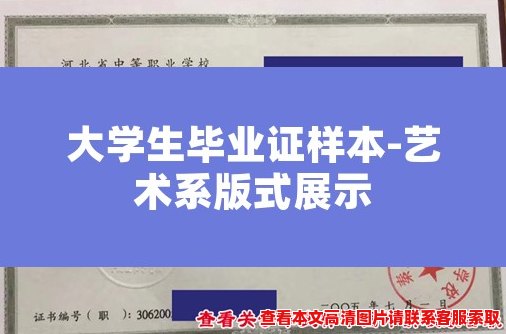大学生毕业证样本-艺术系版式展示 大学生毕业证样本-艺术系版式展示
