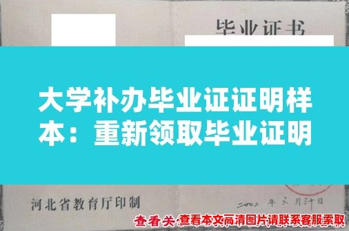 大学补办毕业证证明样本：重新领取毕业证明书