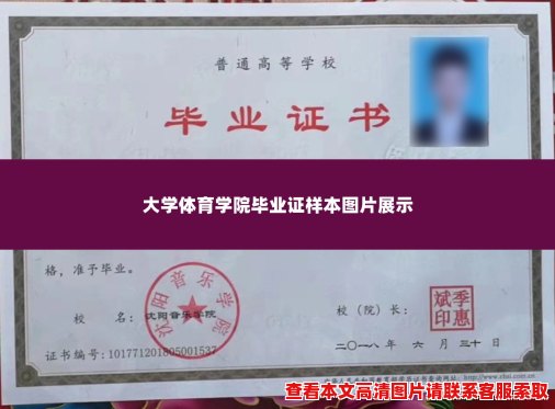 大学体育学院毕业证样本图片展示 大学体育学院毕业证样本图片展示