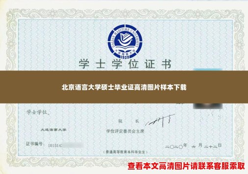 北京语言大学硕士毕业证高清图片样本下载 北京语言大学硕士毕业证高清图片样本下载