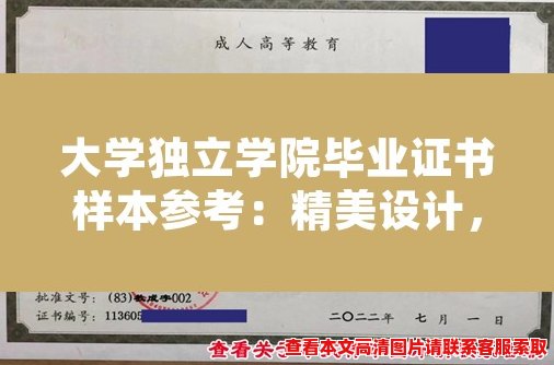 大学独立学院毕业证书样本参考：精美设计，卓越品质