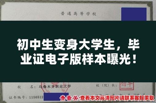 初中生变身大学生，毕业证电子版样本曝光！