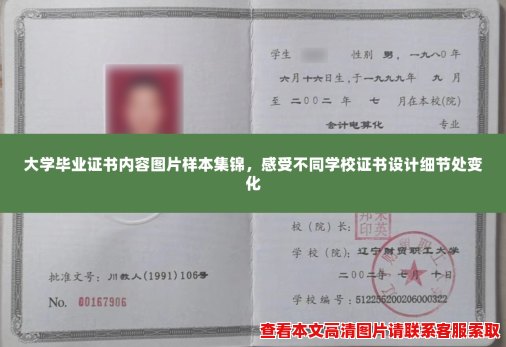 大学毕业证书内容图片样本集锦，感受不同学校证书设计细节处变化