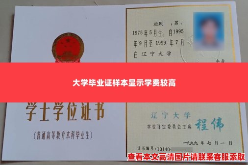 大学毕业证样本显示学费较高