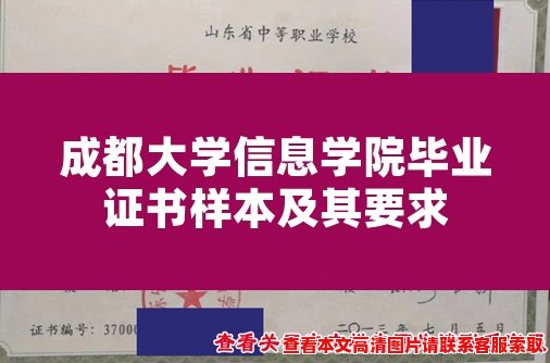 成都大学信息学院毕业证书样本及其要求