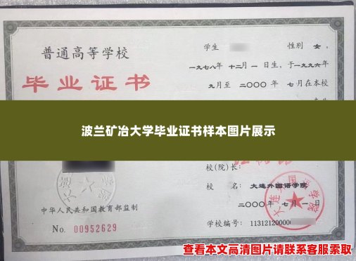 波兰矿冶大学毕业证书样本图片展示 波兰矿冶大学毕业证书样本图片展示