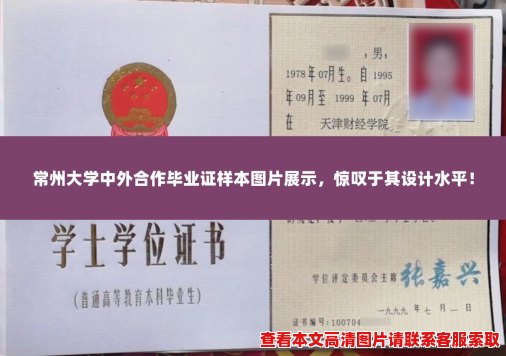常州大学中外合作毕业证样本图片展示,惊叹于其设计水平! 常州大学中外合作毕业证样本图片展示,惊叹于其设计水平!