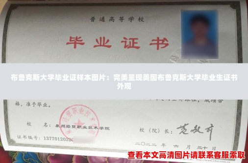 布鲁克斯大学毕业证样本图片：完美呈现美国布鲁克斯大学毕业生证书外观